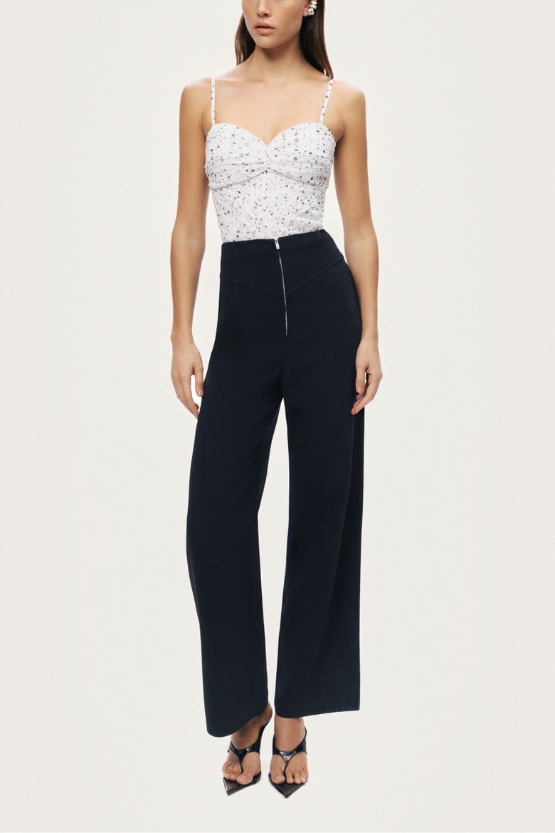 High-Waist Wide-Leg Pants, Alternate, color, Black