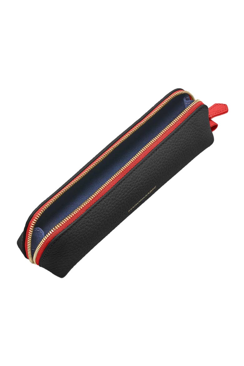 Leather Pencil Case, Alternate, color, Rouge Noir