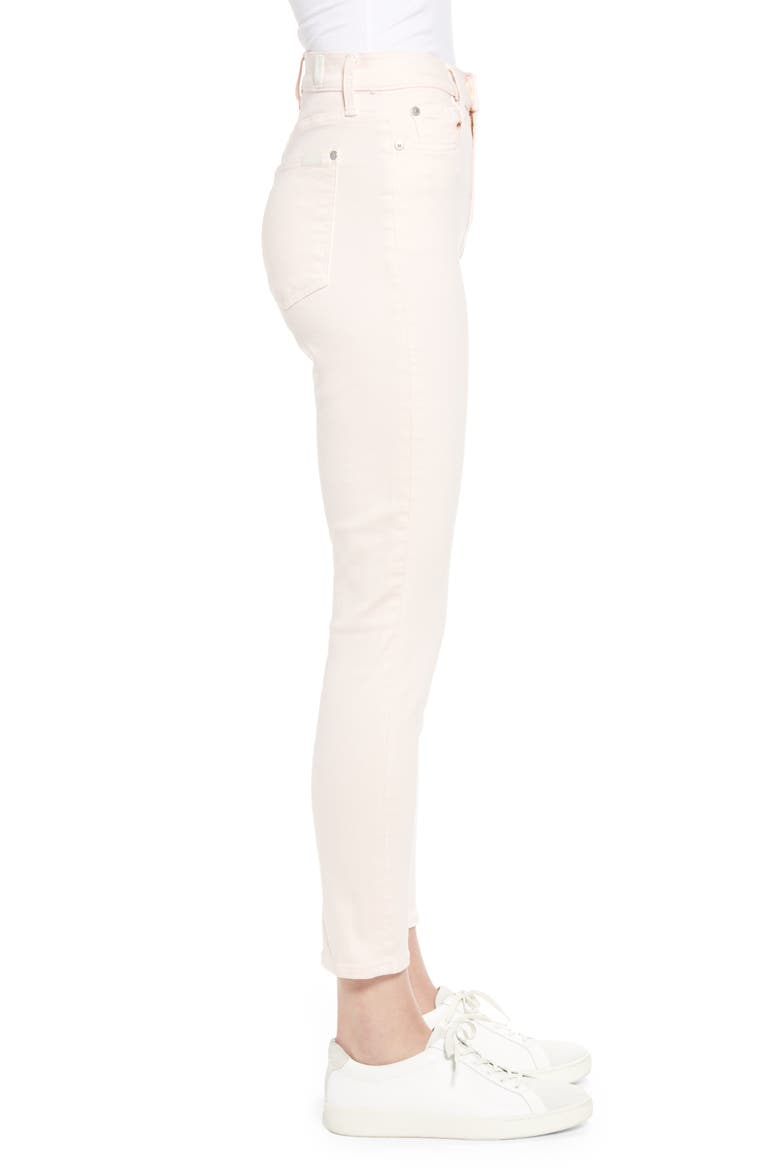 High Waist Ankle Skinny Jeans, Alternate, color, SOLID PINK