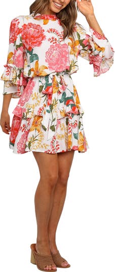 Peta Floral Print Tiered Dress