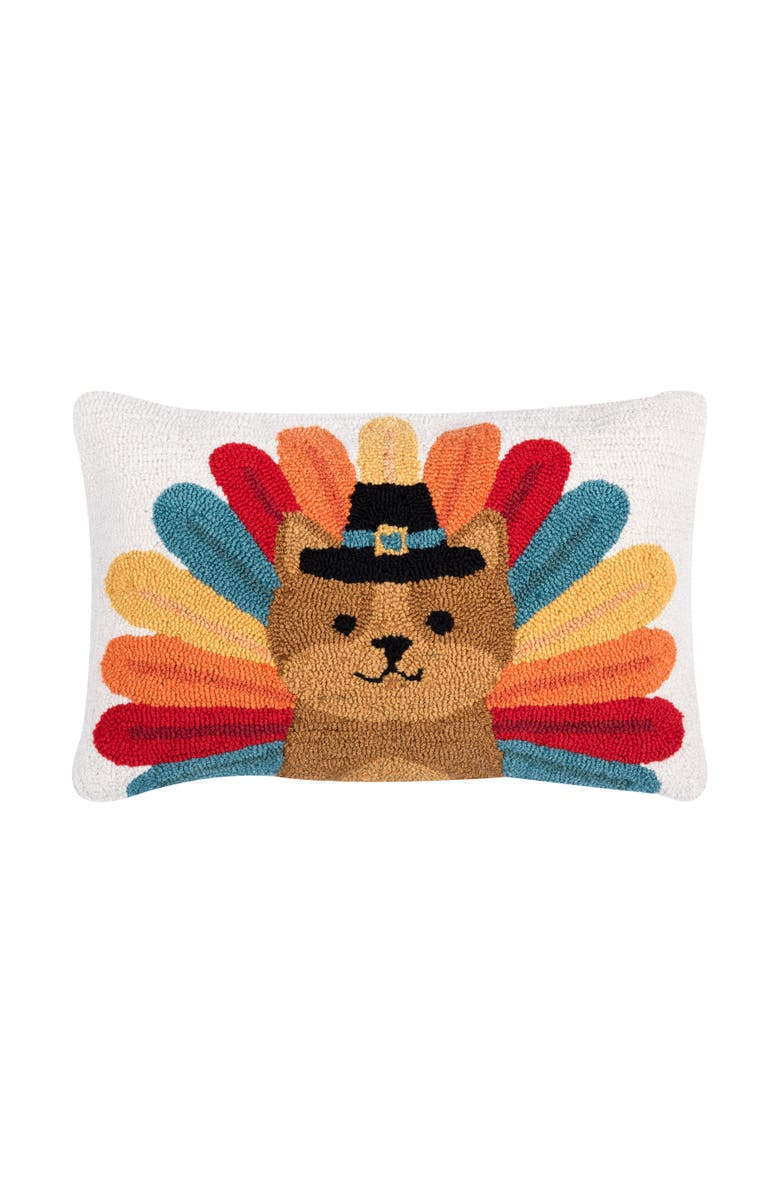 C&F Home Pilgrim Turkey Pets Hooked Pillows, Main, color, Dog 2