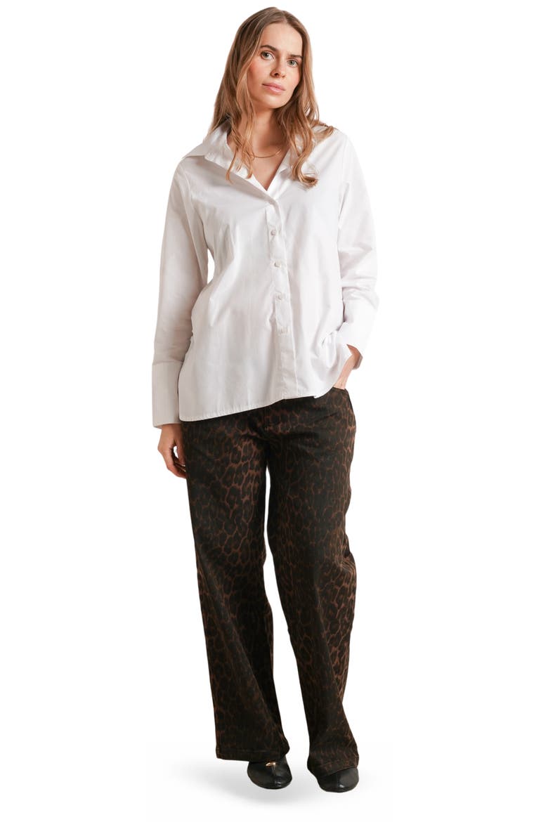 Slouch Under-Bump Maternity Boyfriend Jeans, Alternate, color, Leopard Print