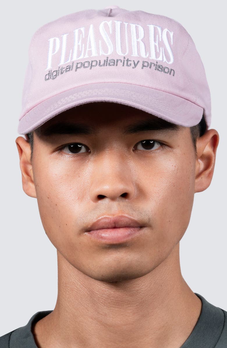 PLEASURES Digital Embroidered Snapback Baseball Cap, Alternate, color, Mauve