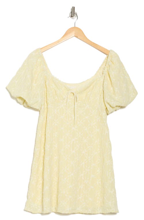 Lush Textured Puff Sleeve Babydoll Dress