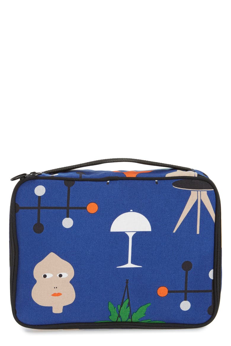 Beauty Multi Block Print Cosmetics Pouch, Main, color, BLUE