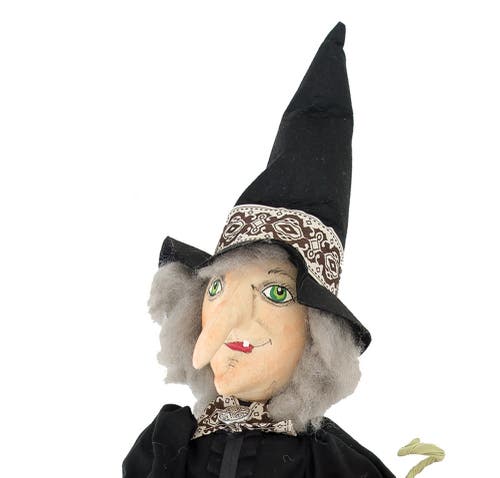 Gallerie Ii Marleigh Witch And Pumpkin Joe Spencer Gathered Traditions Halloween Art Doll Figure In Black
