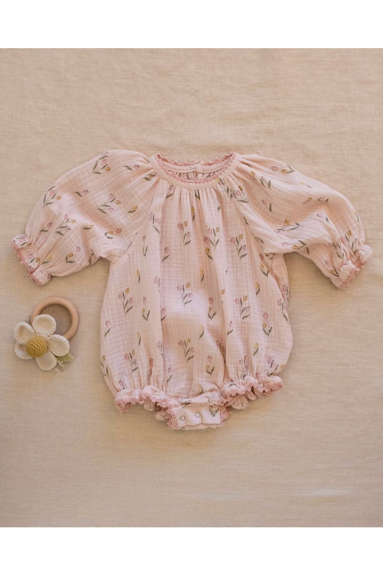 Gauze Romper, Alternate, color, Tulips