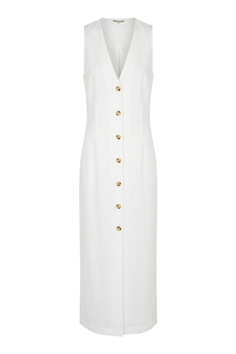 Textured Button Down Maxi Dress, Alternate, color, White