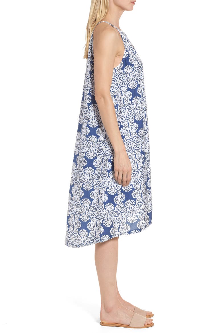 Mirrored Leaves Trapeze Halter Dress, Alternate, color, MOONSHINE