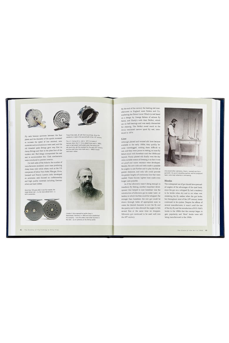 The History of Fly Fishing in Fifty Flies Leather Edition, Alternate, color, Navy