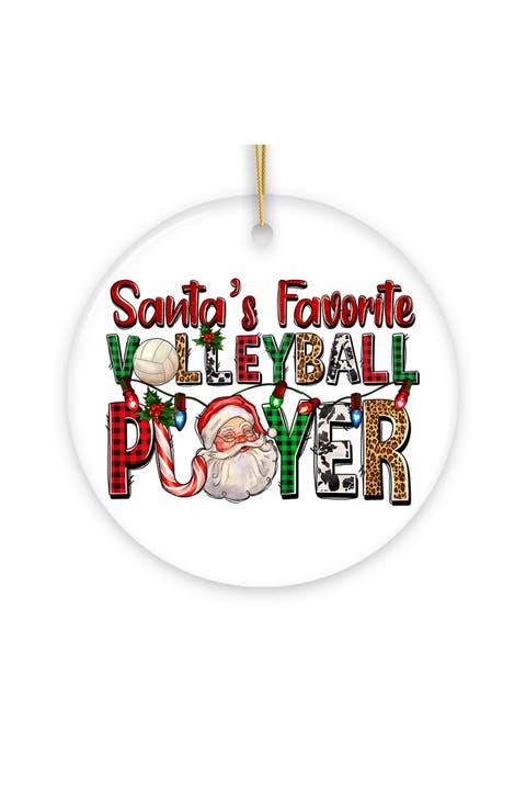 Santa Favorite Volleyball Player Ceramic Ornament