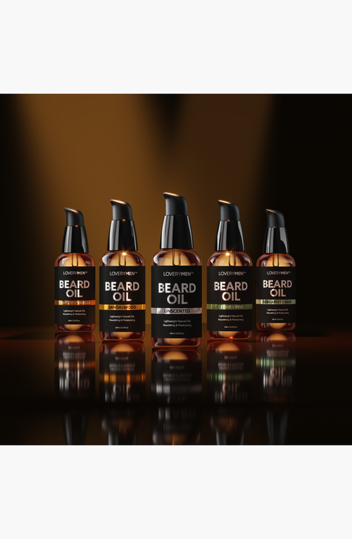 Lovery Premium 5 Piece Beard Oil Set Set With Argan And Jojoba Oil