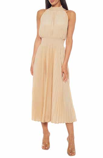 Oleg Cassini Pleated Midi Dress