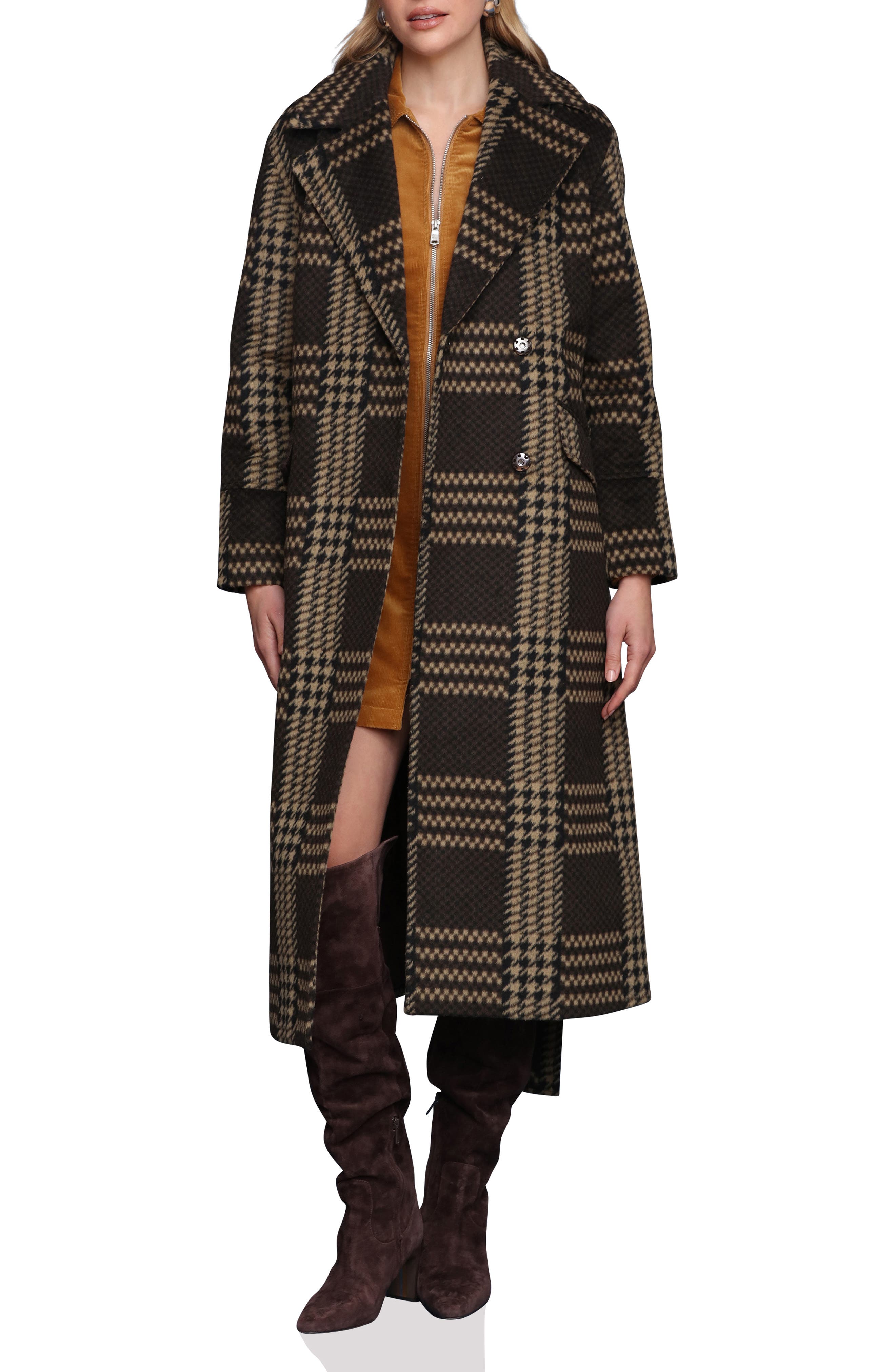 Avec Les Filles Plaid Belted Coat