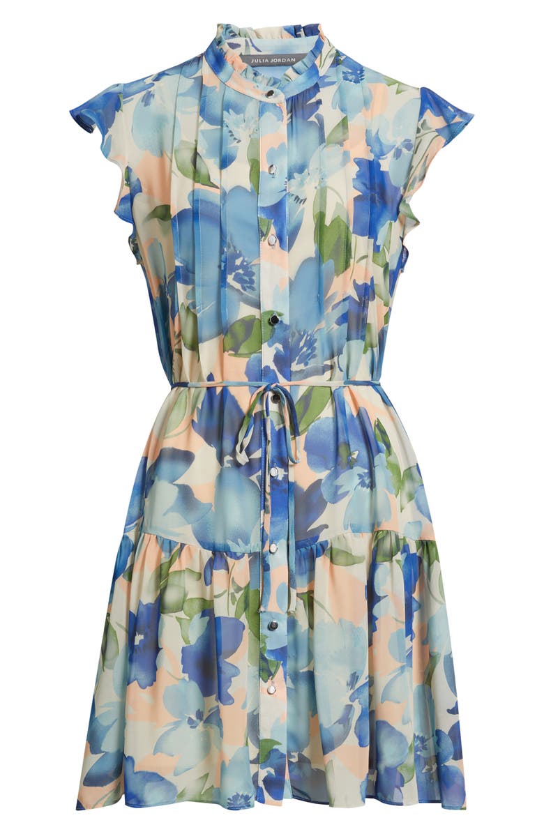 Julia Jordan Pleated Tie Waist Dress, Main, color, 