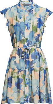 Julia Jordan Pleated Tie Waist Dress