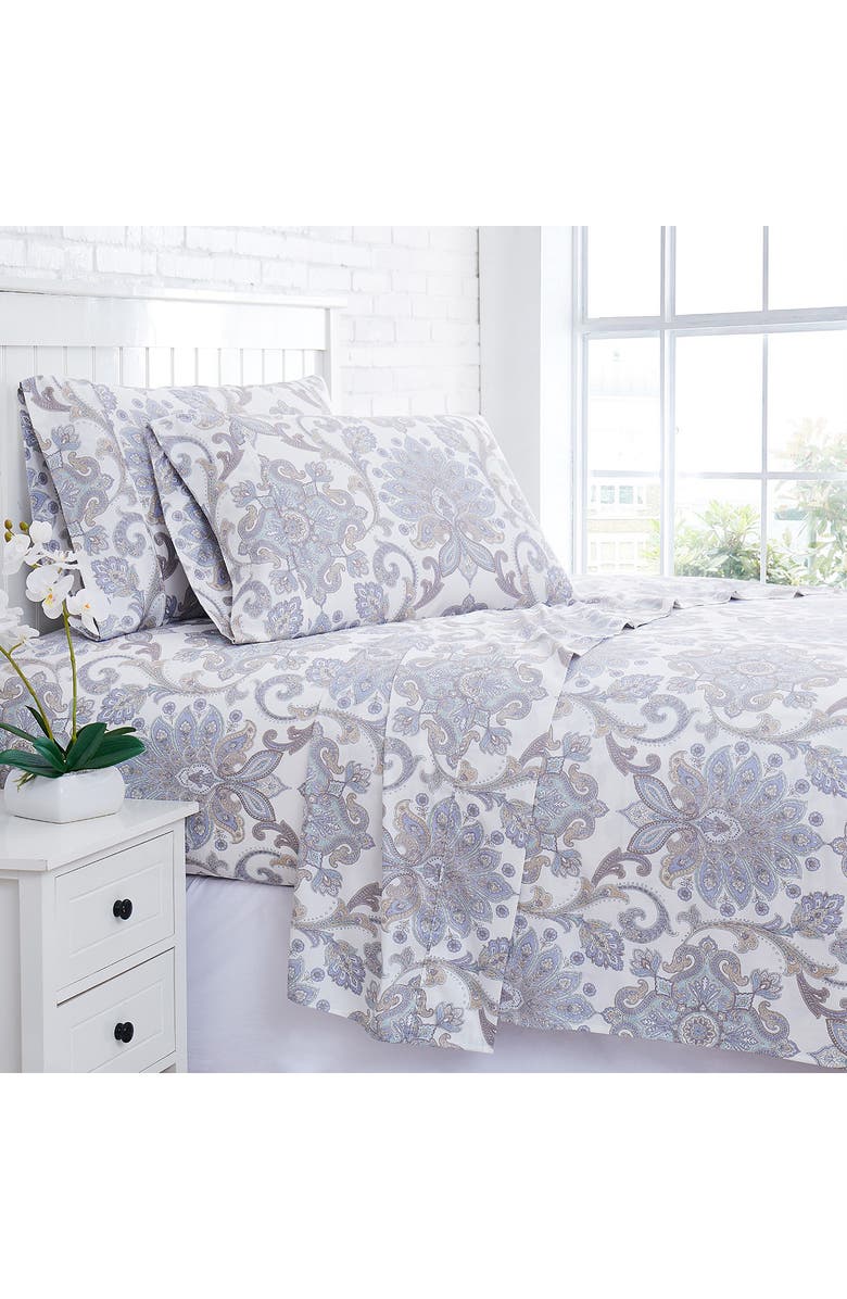 SOUTHSHORE FINE LINENS Serenity 300 TC Long Staple Sateen Cotton Sheet Set, Main, color, Serenity Aqua