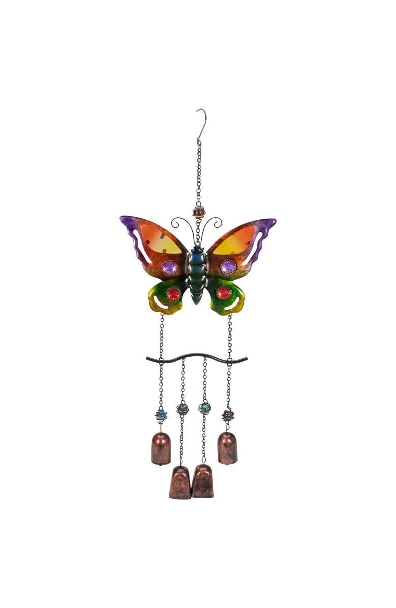 Northlight 24" Purple and Bronze Butterfly Outdoor Garden Windchime, Main, color, Purple