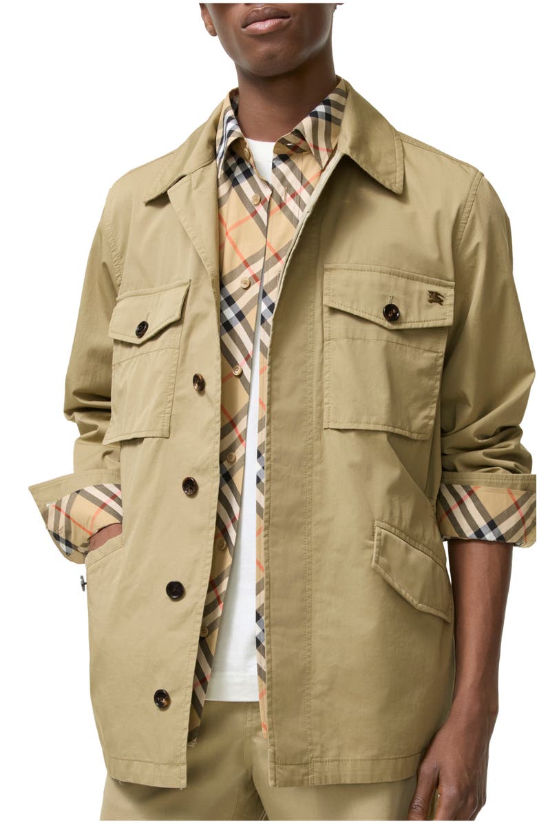 Burberry Nylon Jacket, Main, color, Sparrow Beige