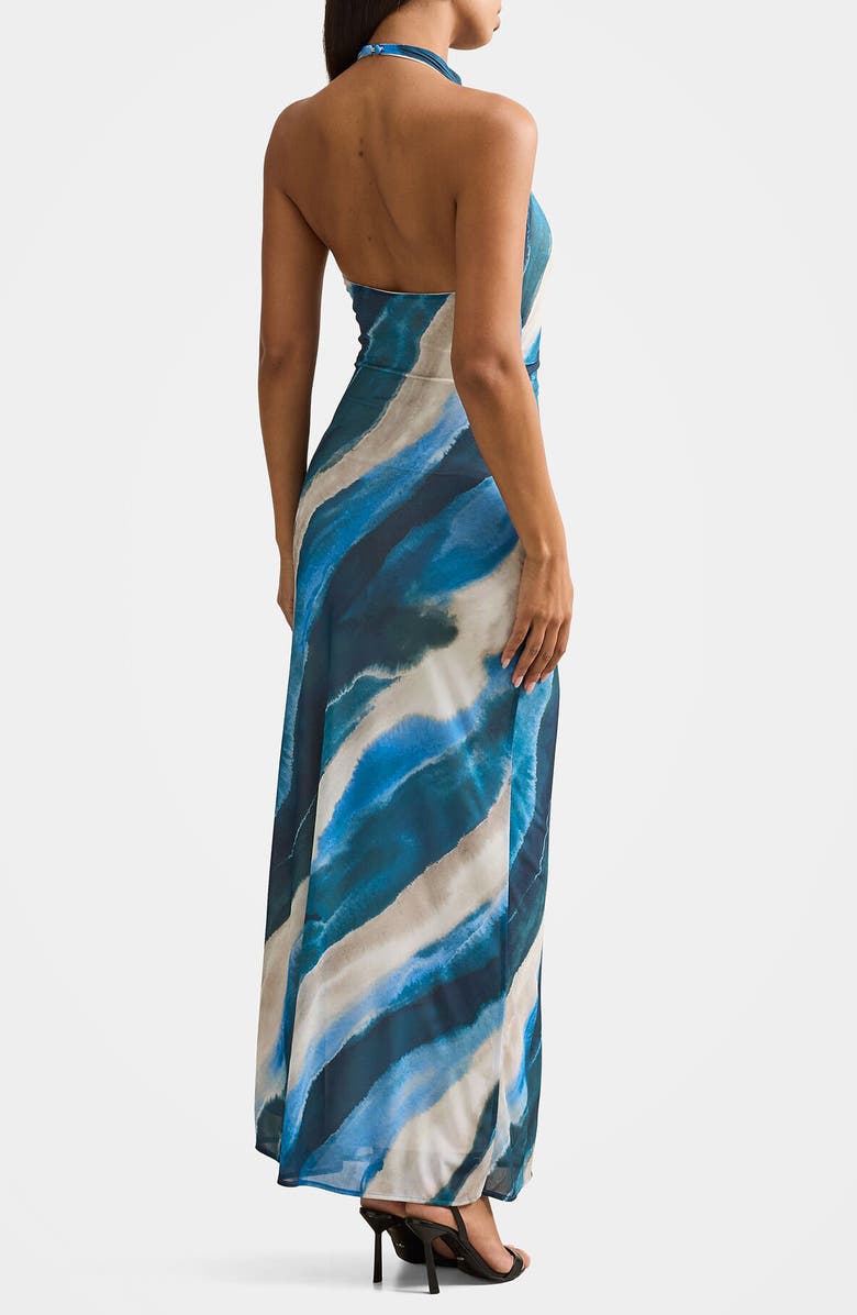 Ever New Josette Print Halter Jersey Maxi Dress, Alternate, color, Wave Maren Abstract