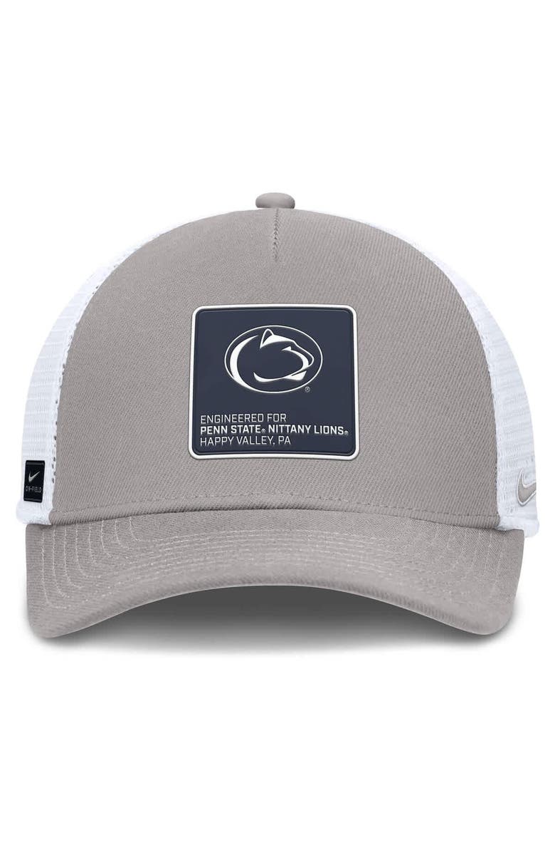 Nike Men's Nike  Gray/White Penn State Nittany Lions 2025 On-Field Rise Engineered Trucker Adjustable Hat, Alternate, color, 