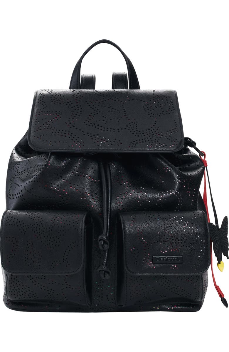 Desigual Mini Perforated Design Convertible Backpack, Main, color,