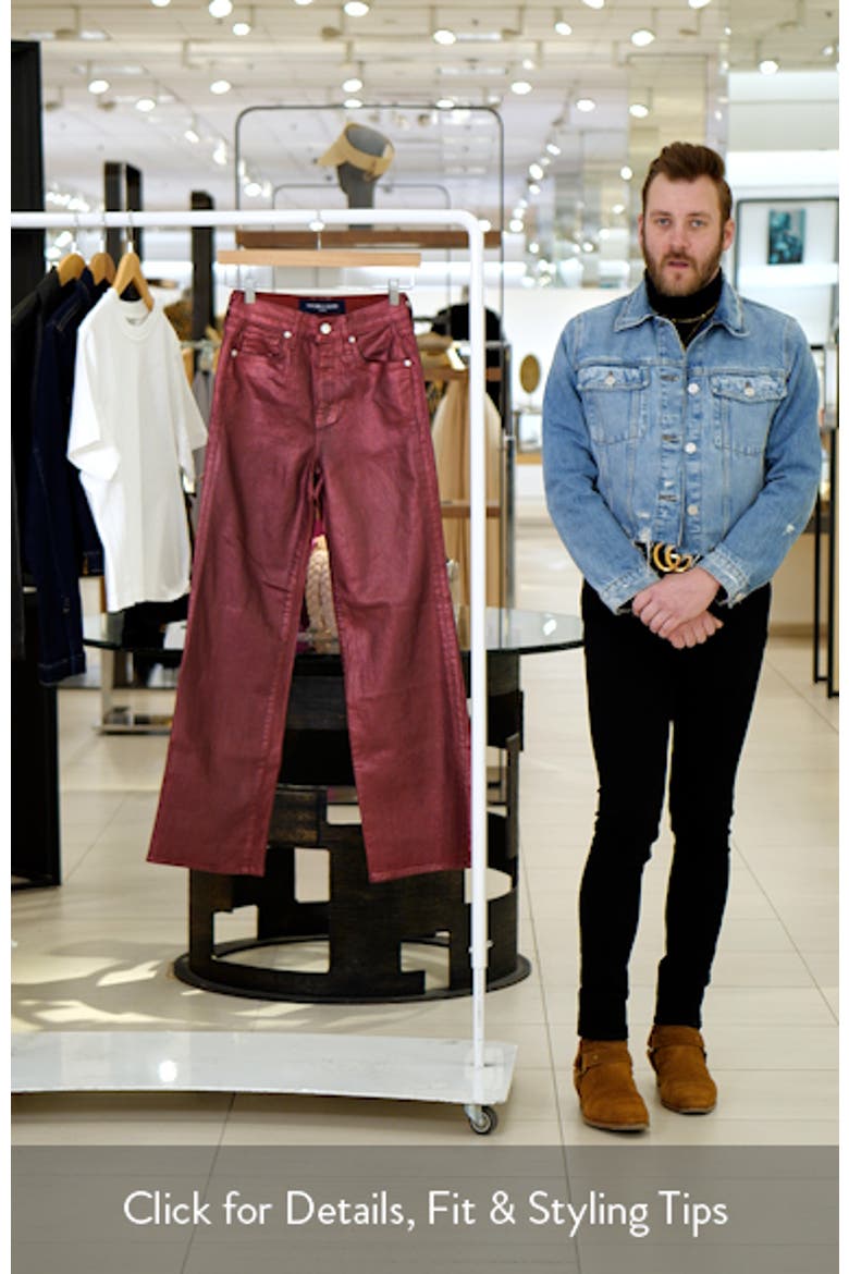 Crosbie High Waist Wide Leg Metallic Pants video