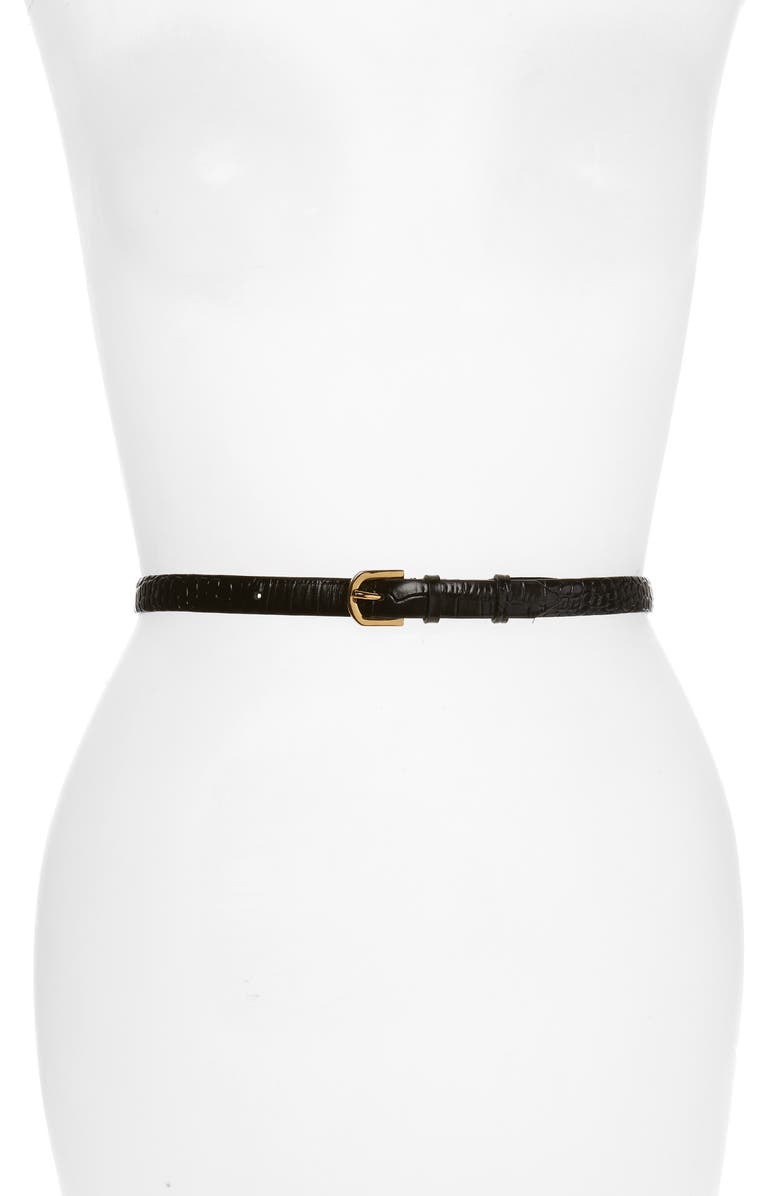 TOTEME Croc Embossed Leather Belt, Alternate, color, 