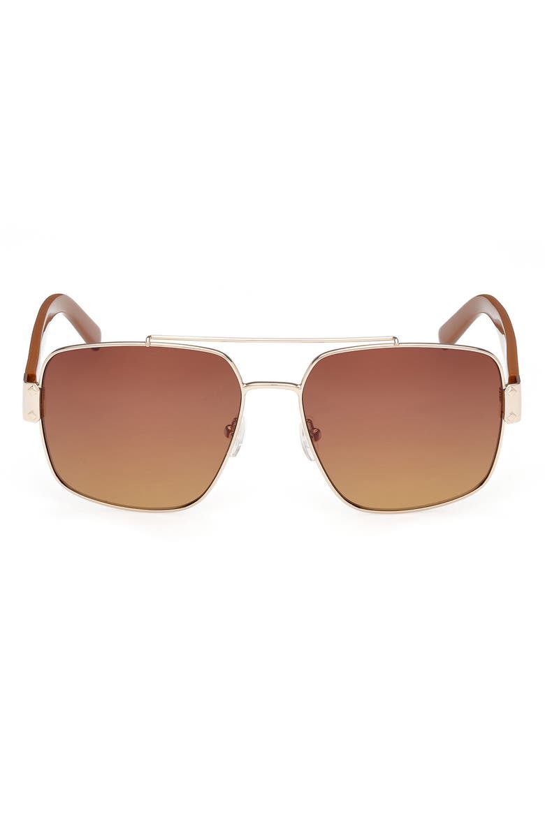 MCM 58mm Navigator Sunglasses, Main, color, Gold / Gradient Brown