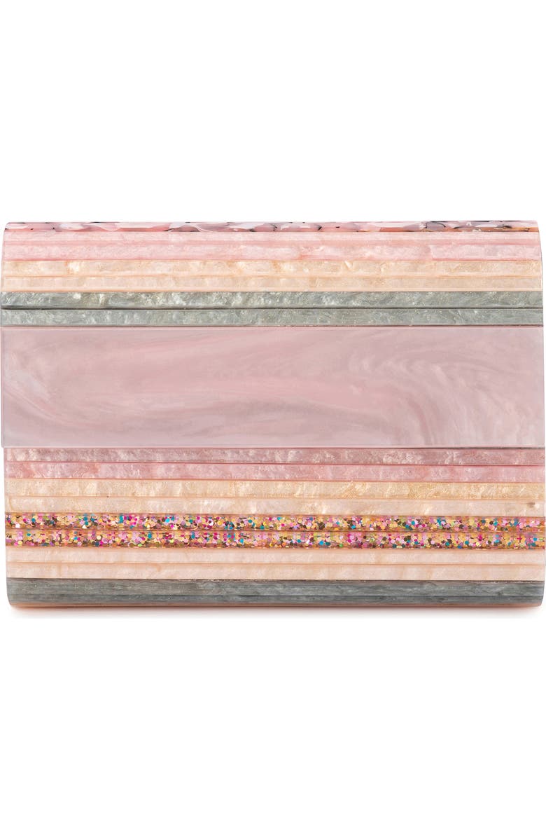 Olga Berg Tacer Acrylic Foldover Clutch, Main, color,