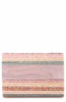 Olga Berg Tacer Acrylic Foldover Clutch