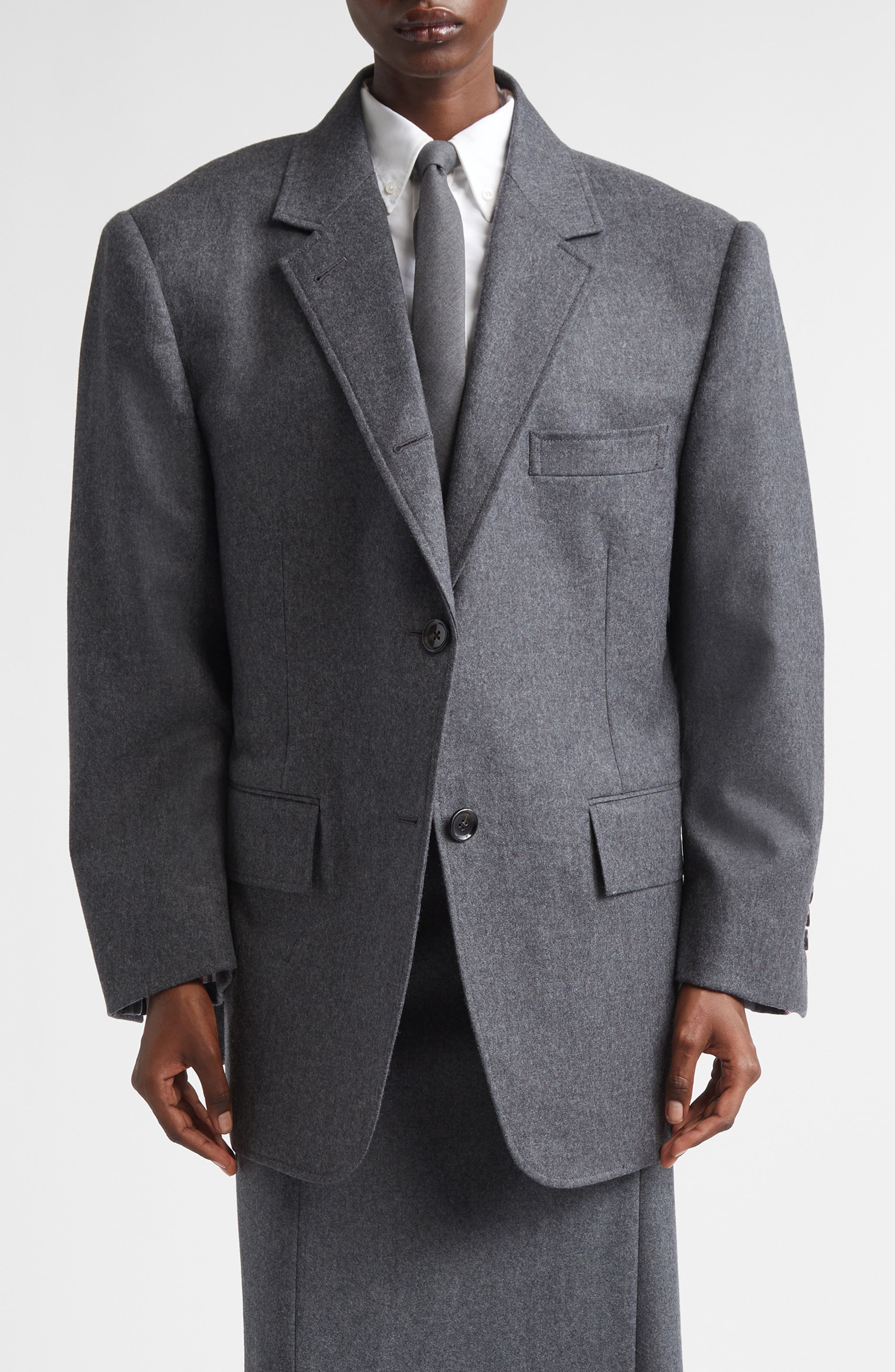 Oversize Wool Flannel Blazer