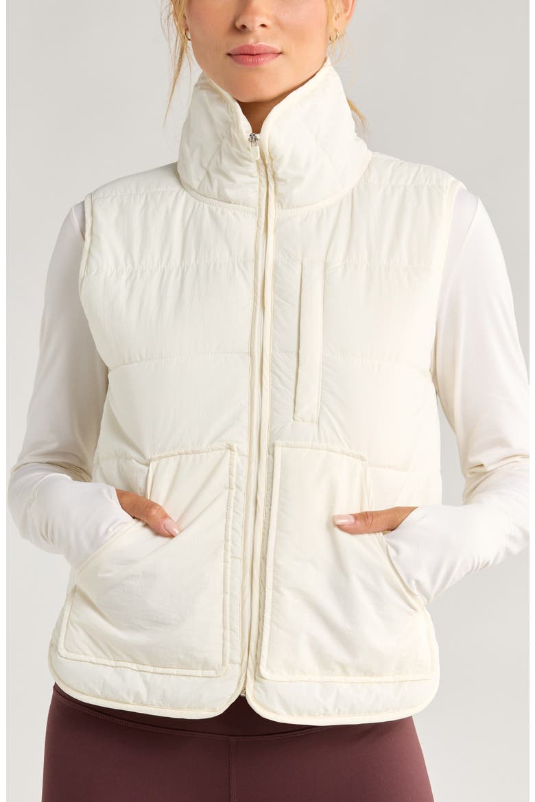 Packable Quilted Vest, Alternate, color, IVORY EGRET