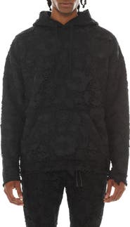 Cult of Individuality Signature Lace Overlay French Terry Pullover Hoodie