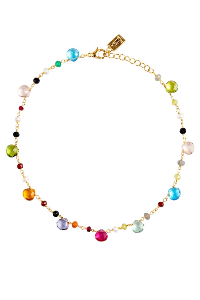 Gumdrop Rainbow Gemstone Necklace, Main, color, Rainbow