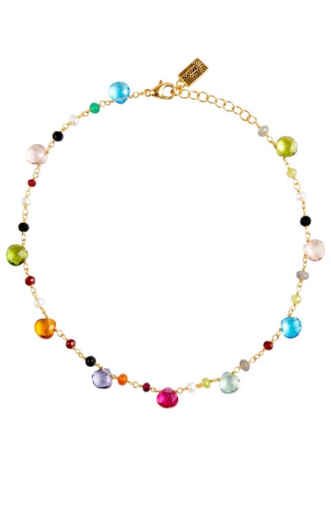 Symphony Turquoise Teardrop Tennis Necklace