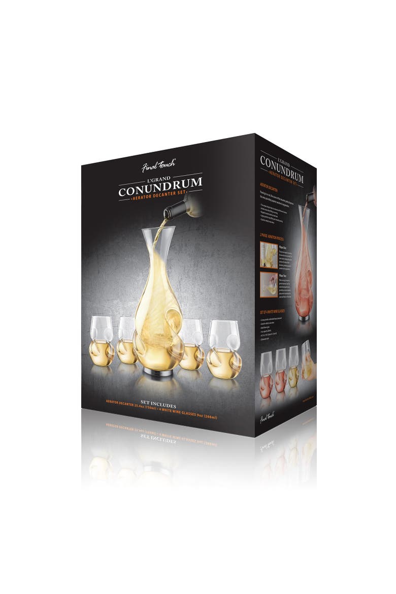 L'Grand Conundrum Aerator Decanter Set, Alternate, color, Clear