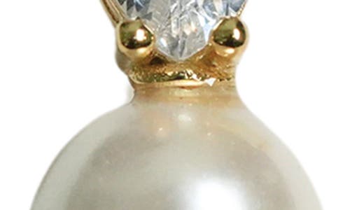 Argento Vivo Sterling Silver Set Of Two Cubic Zirconia & Faux Pearl Earrings In Gold