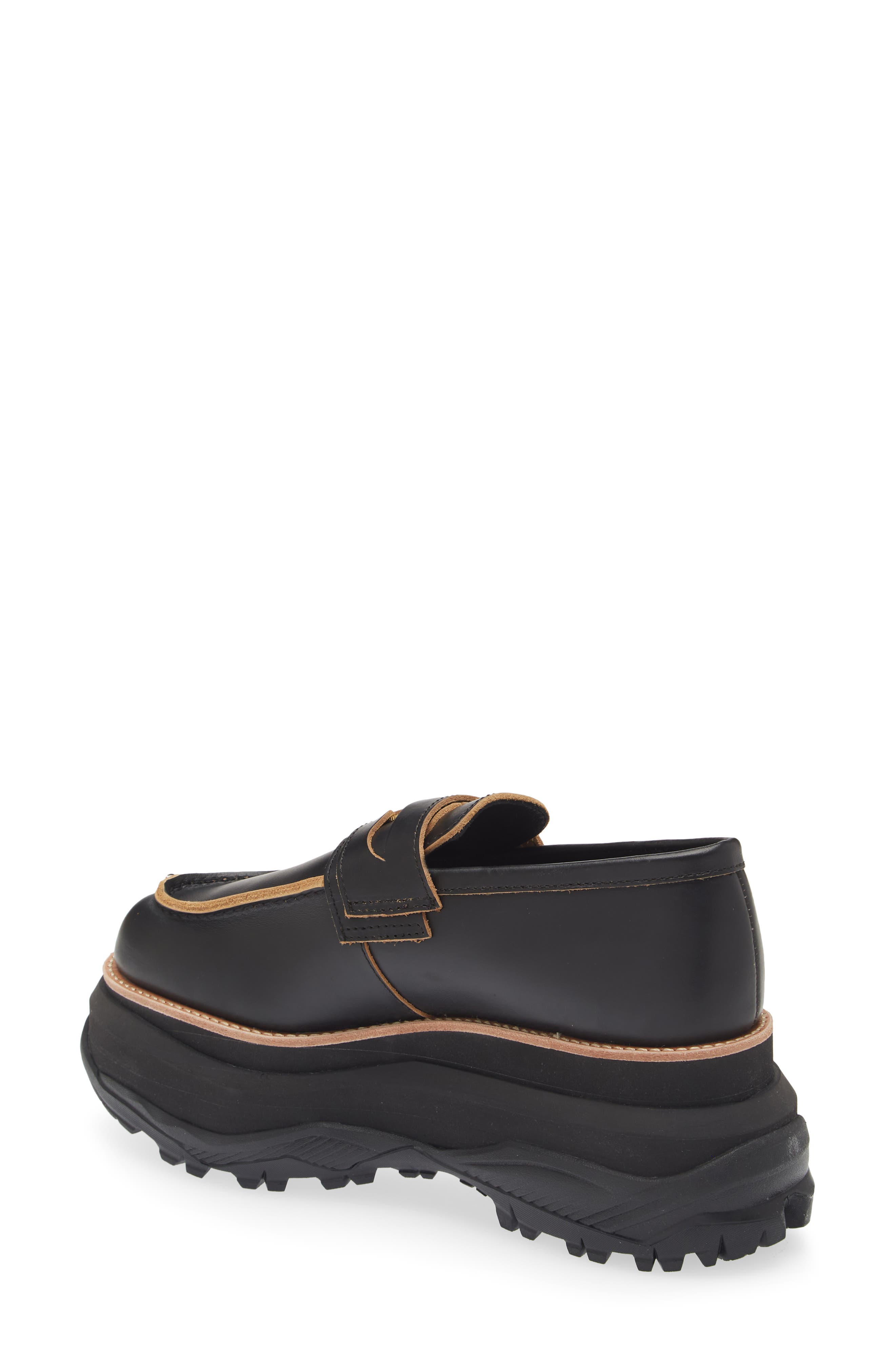 Sacai Platform Penny Loafer, Alternate, color, Black