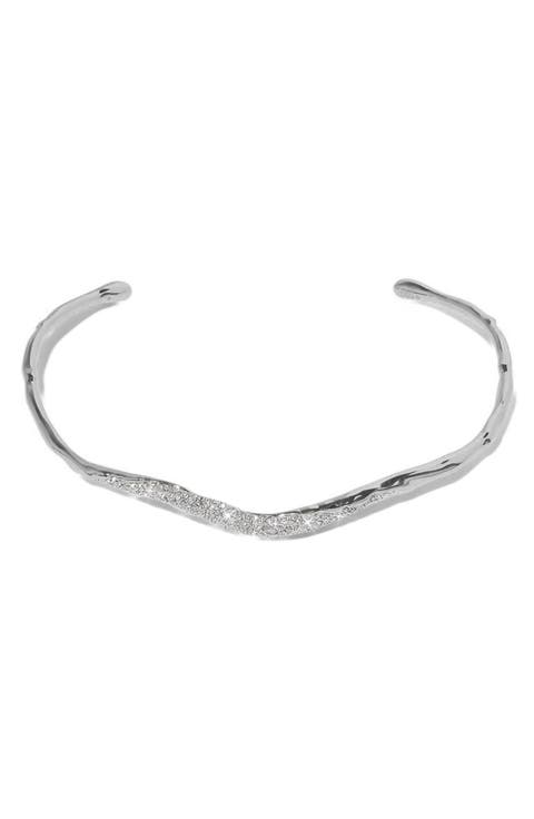 Solanales Skinny Crystal Pavé Collar Necklace