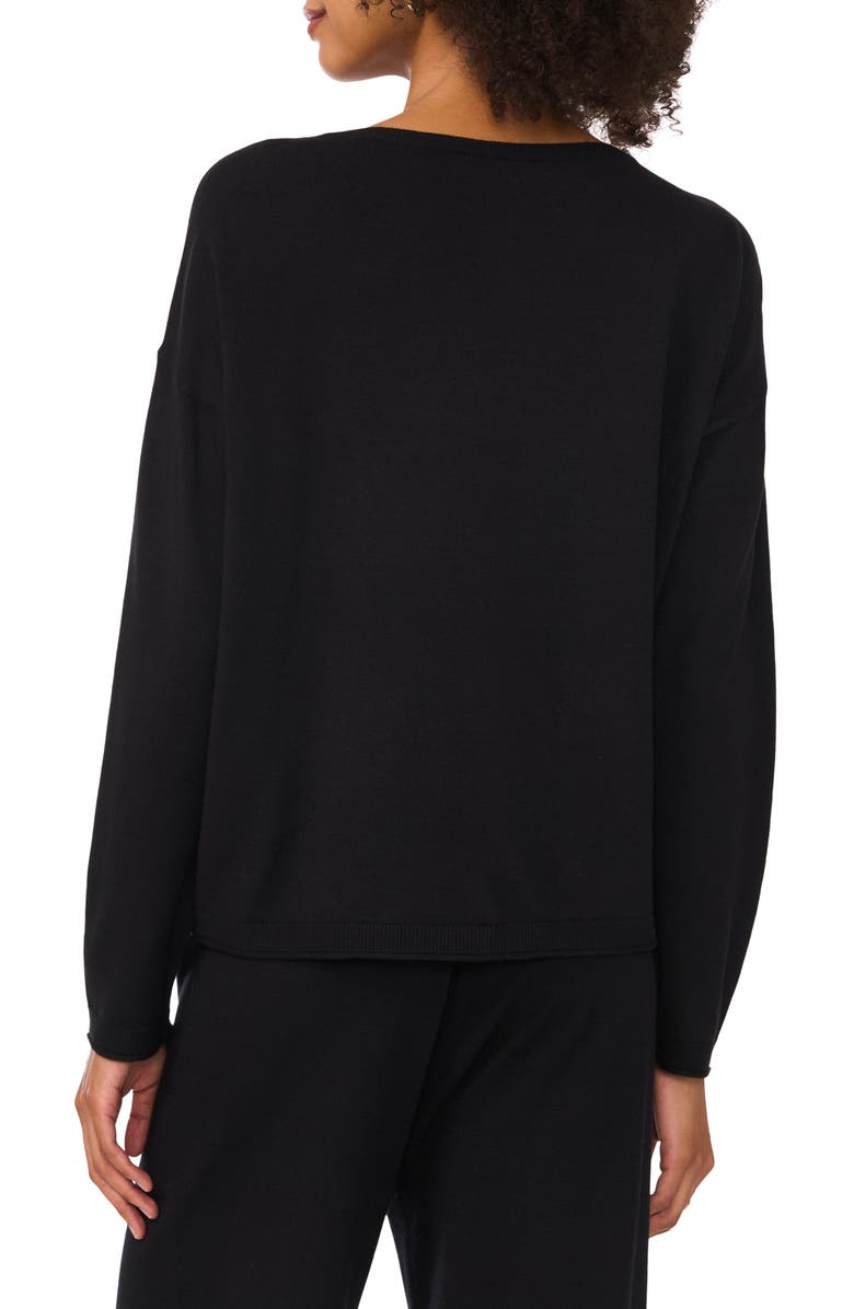 Vince Camuto Boatneck Sweater, Alternate, color, Rich Black