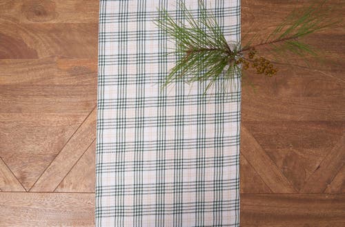 C & F Home C&f Home Sage & Gold Plaid Table Runner 13" X 72" In Blue