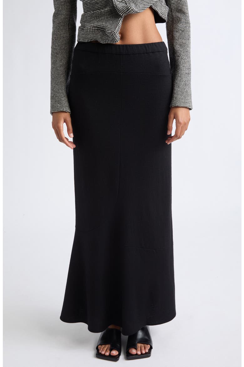 Wool Jersey Maxi Skirt, Main, color, BLACK