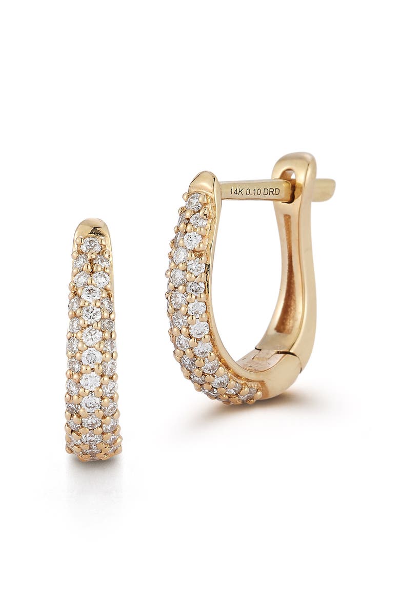 Dana Rebecca Designs DRD Diamond Pavé Huggie Hoop Earrings, Main, color, 