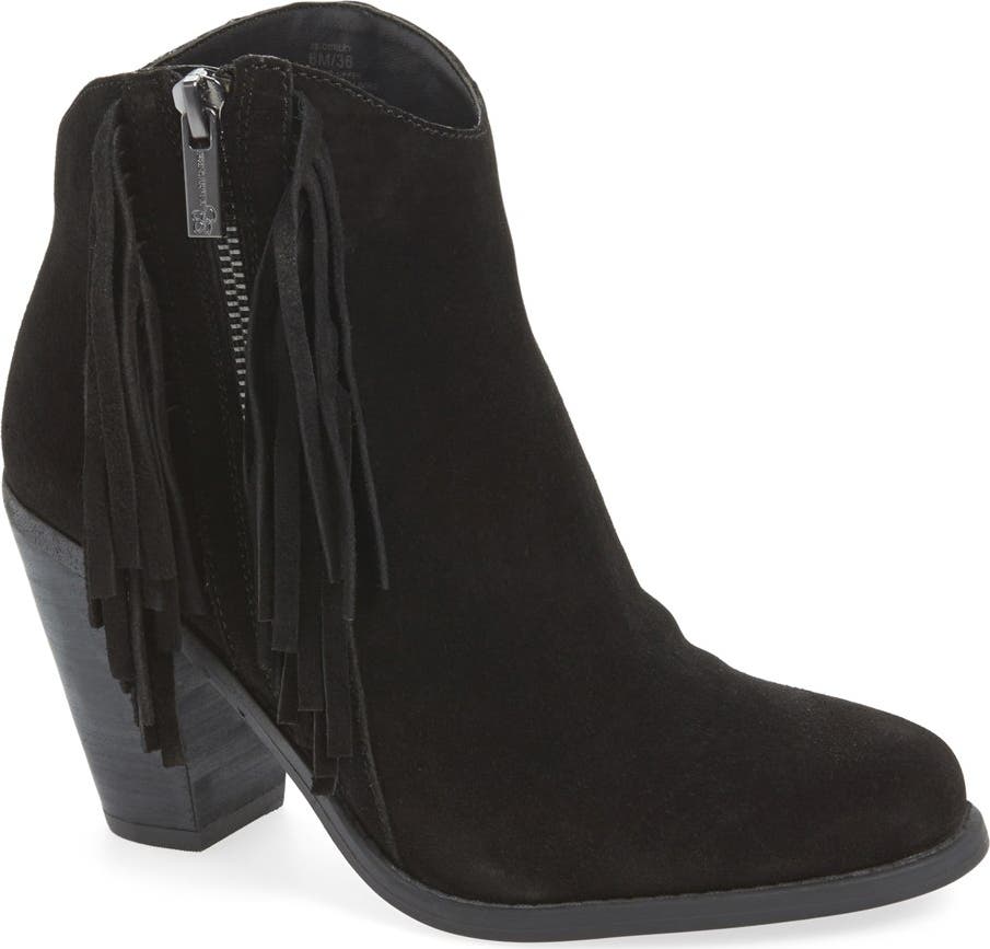 Jessica Simpson Conley Bootie Women Suede fringe boots Ankle cowboy boots Fringe cowboy