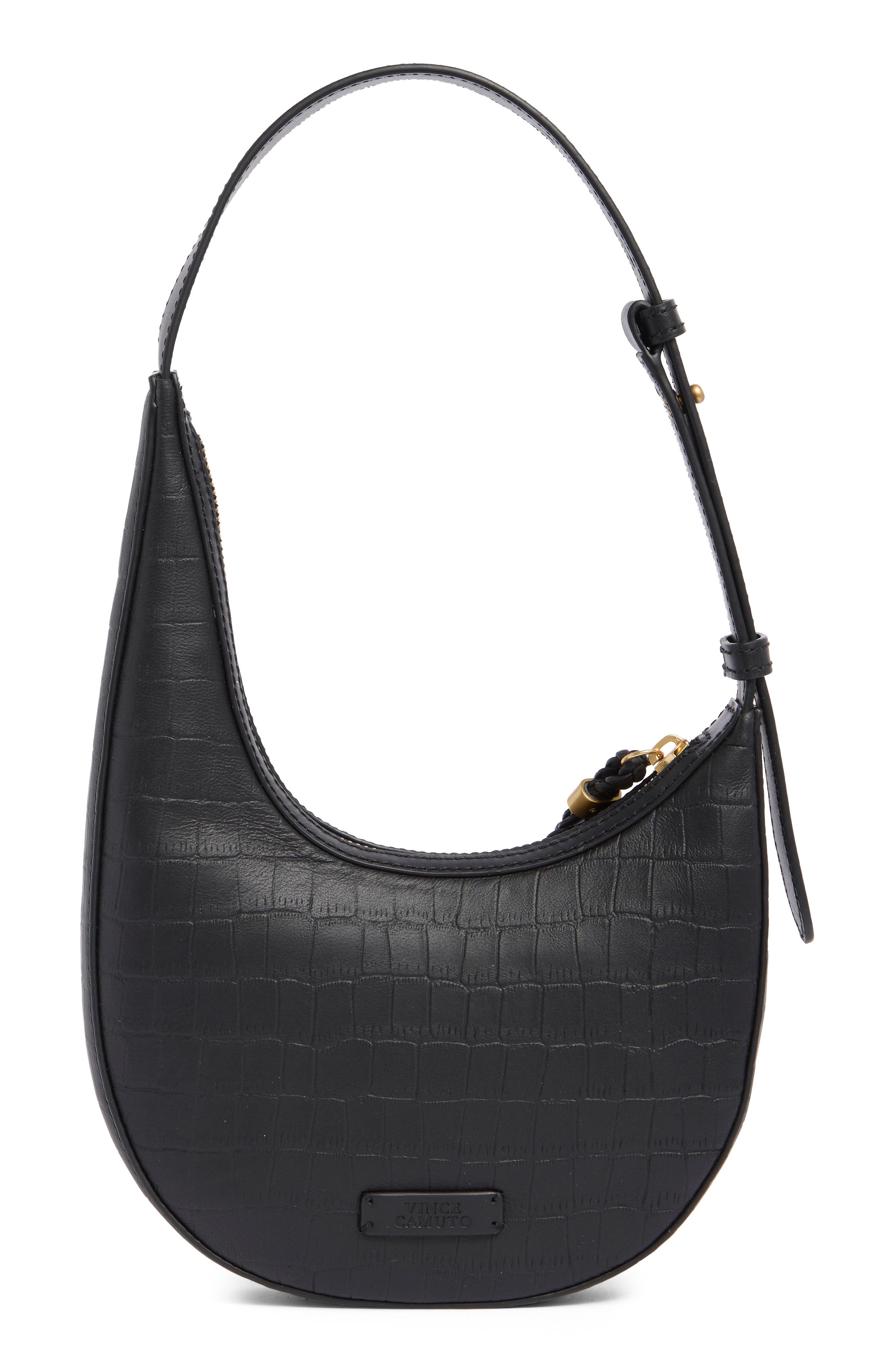 Vince Camuto Small River Croc Embossed Hobo Bag, Alternate, color, 