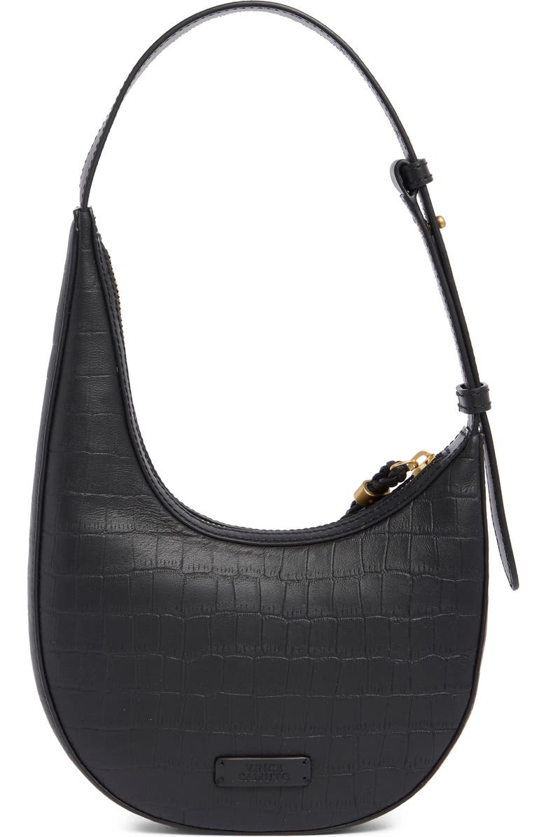 Vince Camuto Small River Croc Embossed Hobo Bag, Alternate, color,