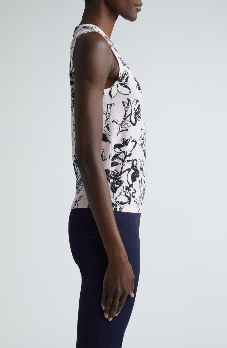 St. John Collection Magnolia Floral Wool Sweater Tank, Alternate, color, 