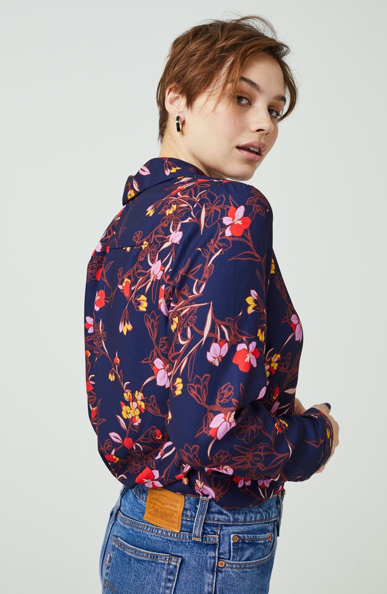 Halogen<sup>®</sup> Hidden Button Long Sleeve Blouse, Alternate, color,