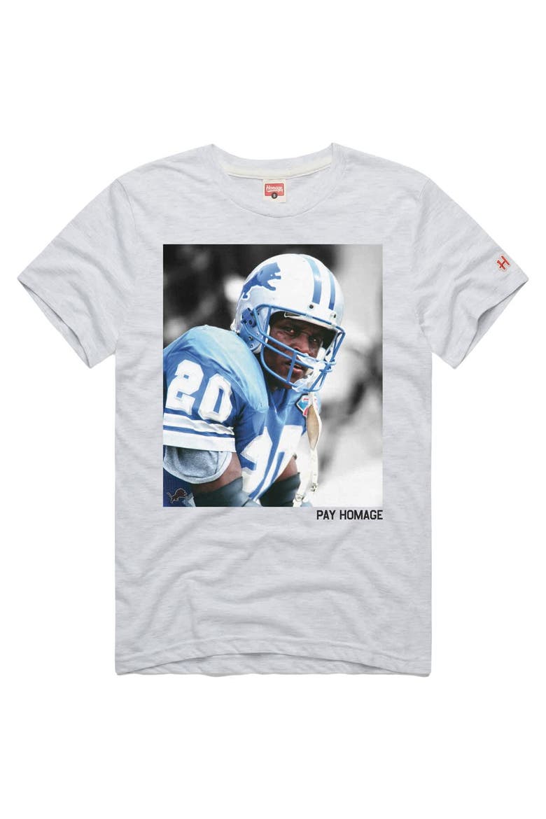 Unisex Homage Barry Sanders Ash Detroit Lions Pay Homage Tri-Blend T-Shirt, Alternate, color, Ash
